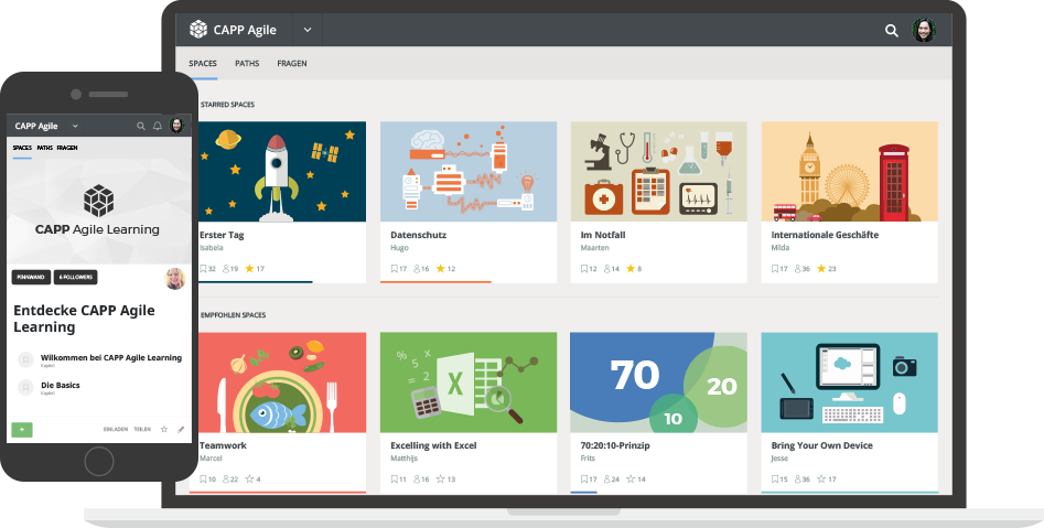CAPP Agile Learning op desktop en mobile